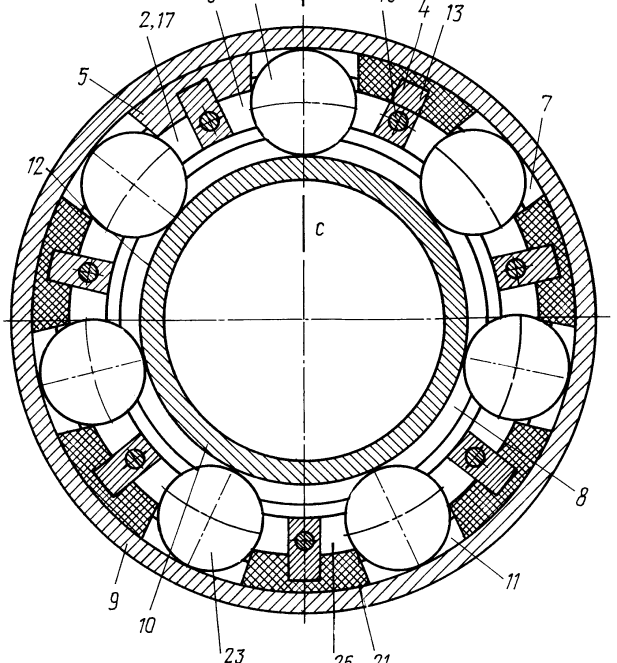 Подшипник на чертеже в разрезе